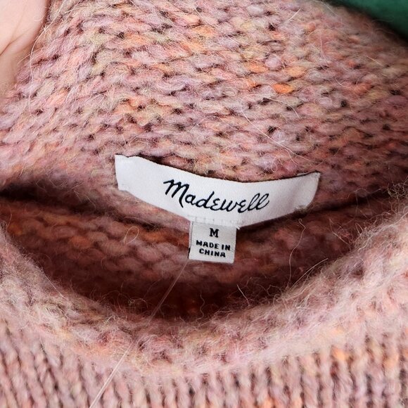 NWT Madewell Varina Wool Alpaca Blend Mockneck Sweater in Marled Cottoncandy M - Picture 10 of 13